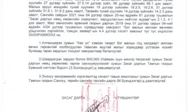 2023.01.30 А/26 ДУГААР ЗАХИРАМЖ