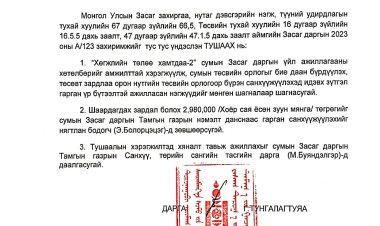 А/15 ДУГААР ТУШААЛ