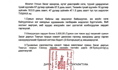 А/17 ДУГААР ТУШААЛ